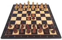 Chess Set 14in Alpha/Numeric Board With 2.5in Sheesham German w/ Checkers