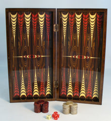 Backgammon Set/Chess Board 19.5" Elegance Crocodile Trim