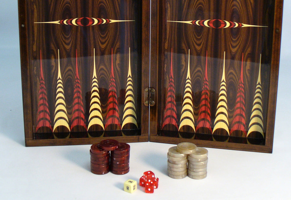 Backgammon Set/Chess Board 19.5" Elegance Crocodile Trim