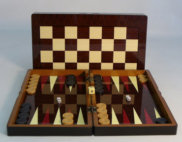 Backgammon Set/Chess Board 15in Woodgrain Decoupage