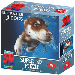 Puzzle Jax: Kids 3D 63 Piece Cats Pounce/Underwater Dogs