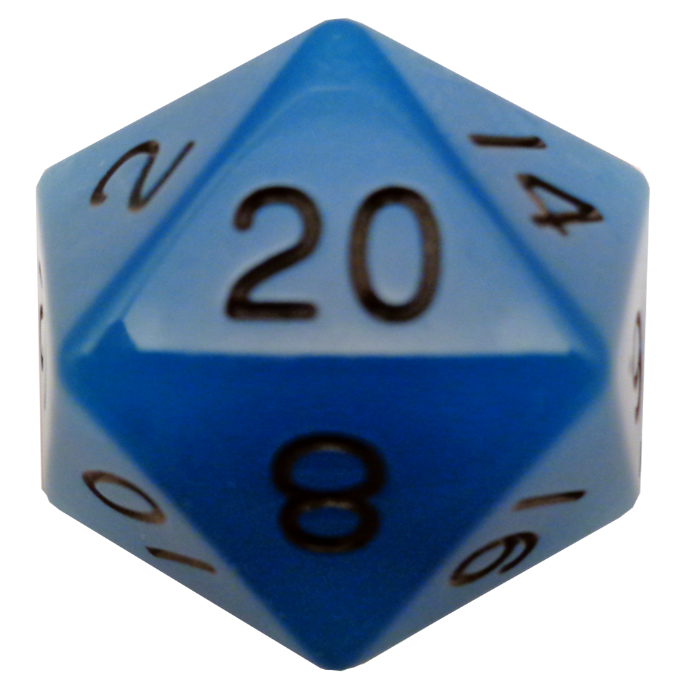 Dice Metallic Dice Co: d20 35mm Mega Glow in the Dark