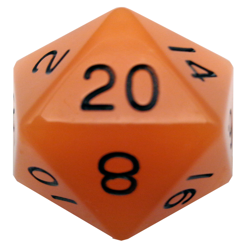 Dice Metallic Dice Co: d20 35mm Mega Glow in the Dark