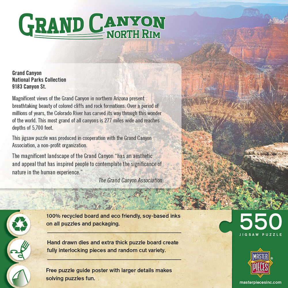 Puzzle Masterpieces:  550 piece Explore America Grand Canyon North Rim