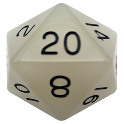 Dice Metallic Dice Co: d20 35mm Mega Glow in the Dark