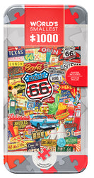 Puzzle Masterpieces: 1000 Piece World's Smallest - Route 66  in a Tin