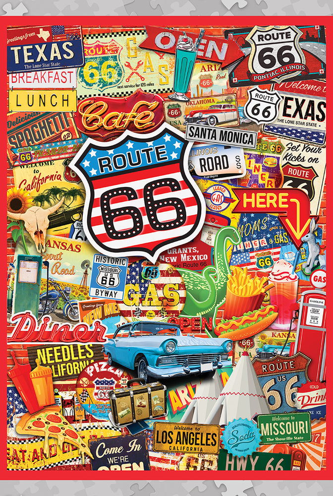 Puzzle Masterpieces: 1000 Piece World's Smallest - Route 66  in a Tin