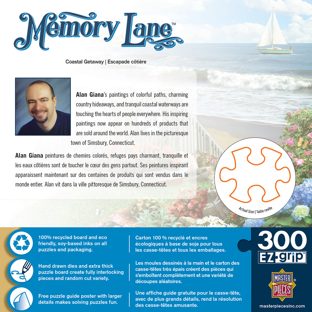 Puzzle Masterpieces:  300 piece EZGrip Memory Lane Coastal Getaway
