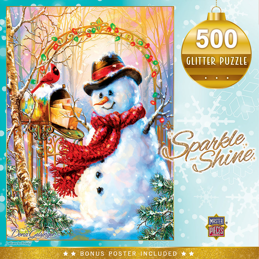 Puzzle Masterpieces:  500 Piece Glitter Holiday - Letters to Frosty