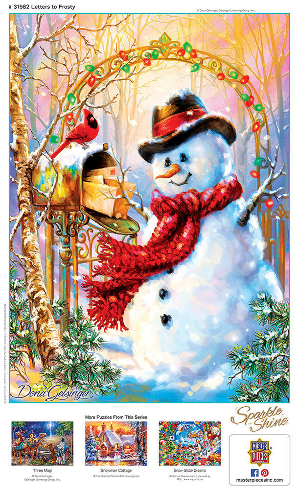 Puzzle Masterpieces:  500 Piece Glitter Holiday - Letters to Frosty
