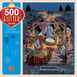 Puzzle Masterpieces:  500 Piece Glitter Holiday - Holy Night