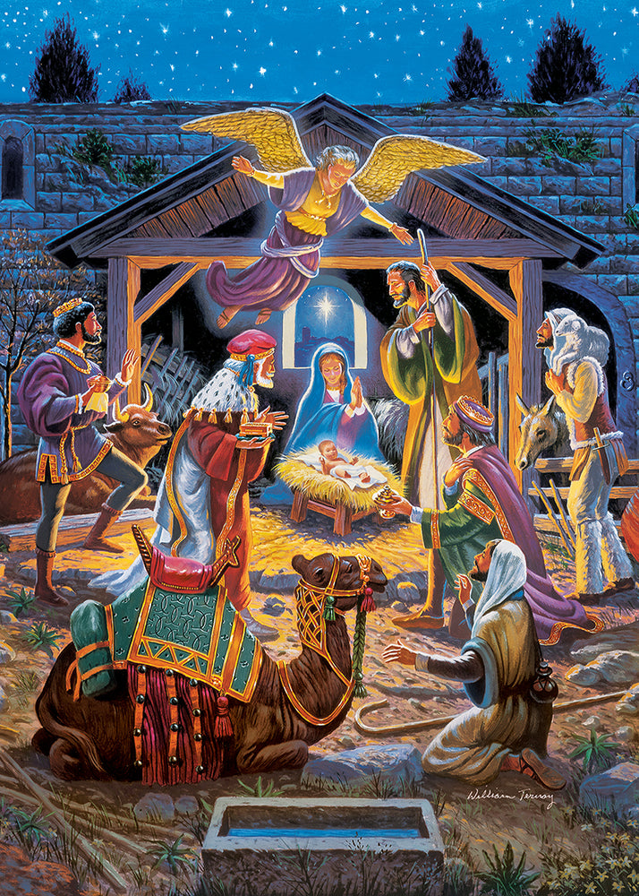 Puzzle Masterpieces:  500 Piece Glitter Holiday - Holy Night