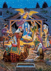Puzzle Masterpieces:  500 Piece Glitter Holiday - Holy Night