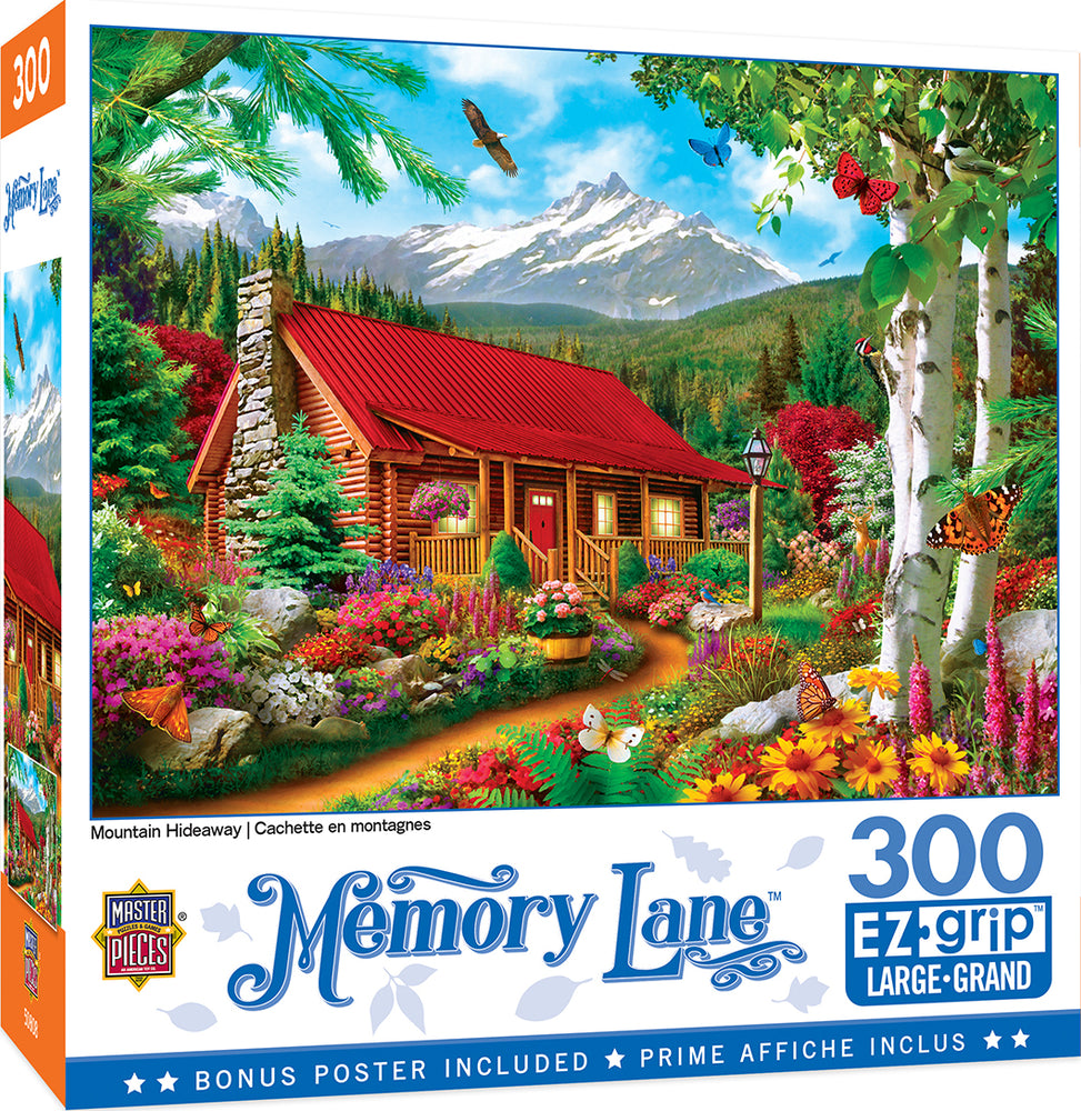 Puzzle Masterpieces:  300 piece EzGrip Memory Lane - Mountain Hideaway