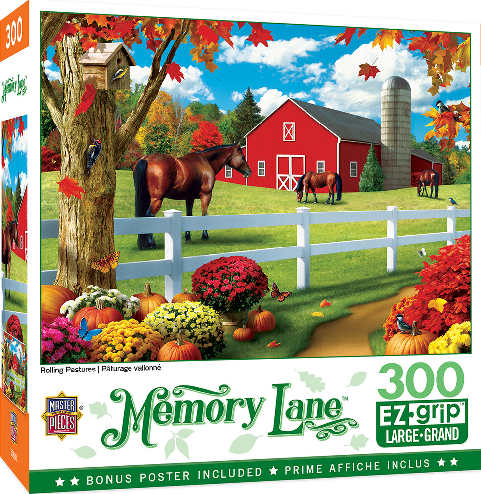 Puzzle Masterpieces:  300 piece EzGrip Memory Lane - Rolling Pastures