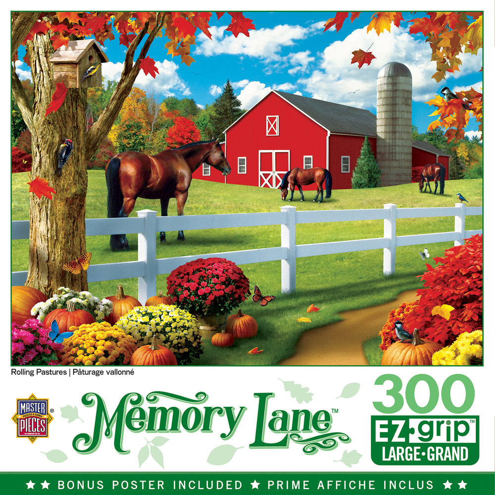 Puzzle Masterpieces:  300 piece EzGrip Memory Lane - Rolling Pastures