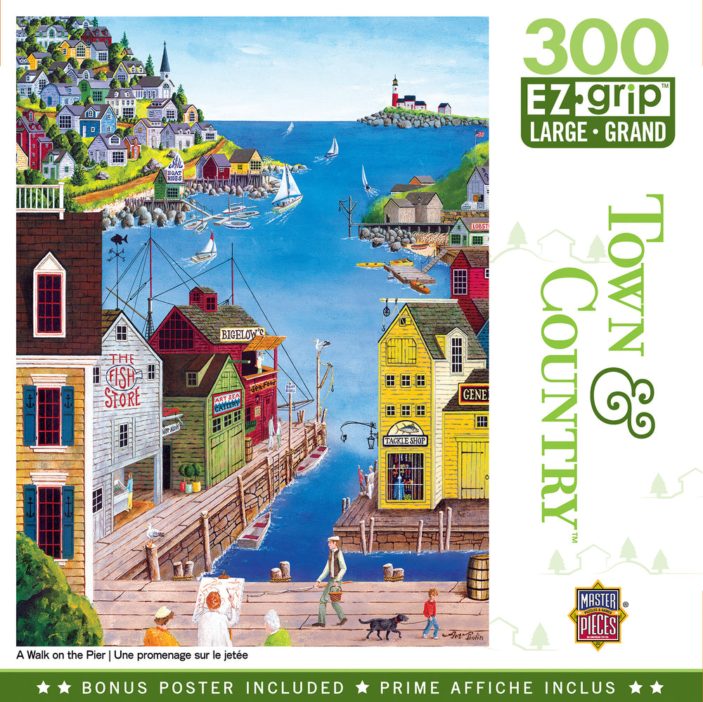 Puzzle Masterpieces:  300 piece EzGrip Town & Country - A Walk on the Pier