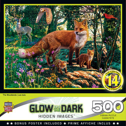 Puzzle Masterpieces:  500 Piece Hidden Images Glow In The Dark - The Woodlands