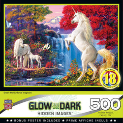 Puzzle Masterpieces:  500 Piece Hidden Images Glow In The Dark - Dream World