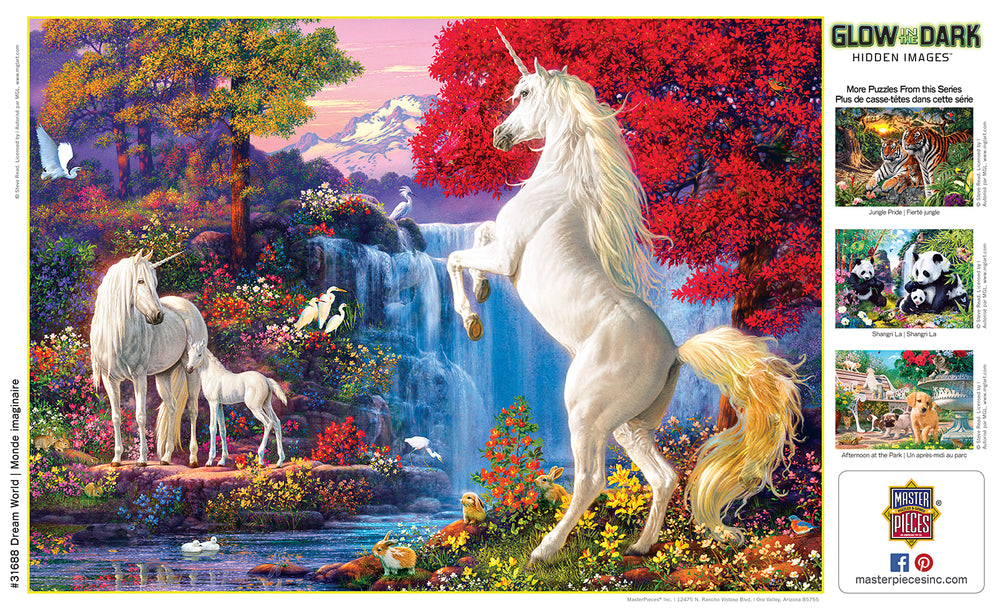 Puzzle Masterpieces:  500 Piece Hidden Images Glow In The Dark - Dream World