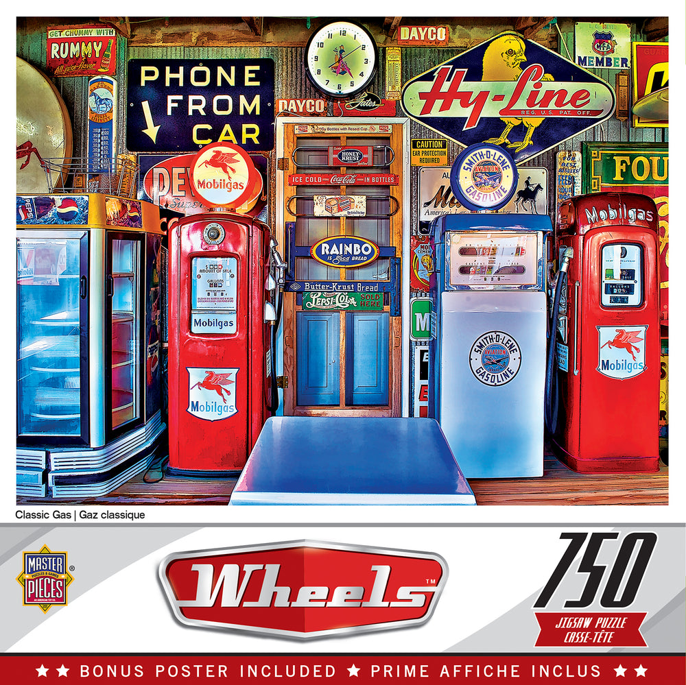 Puzzle Masterpieces:  750 Piece Wheels - Classic Gas