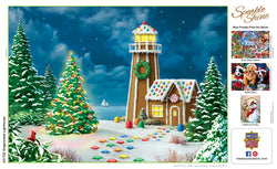 Puzzle Masterpieces:  500 Piece Glitter Holiday - Gingerbread Light