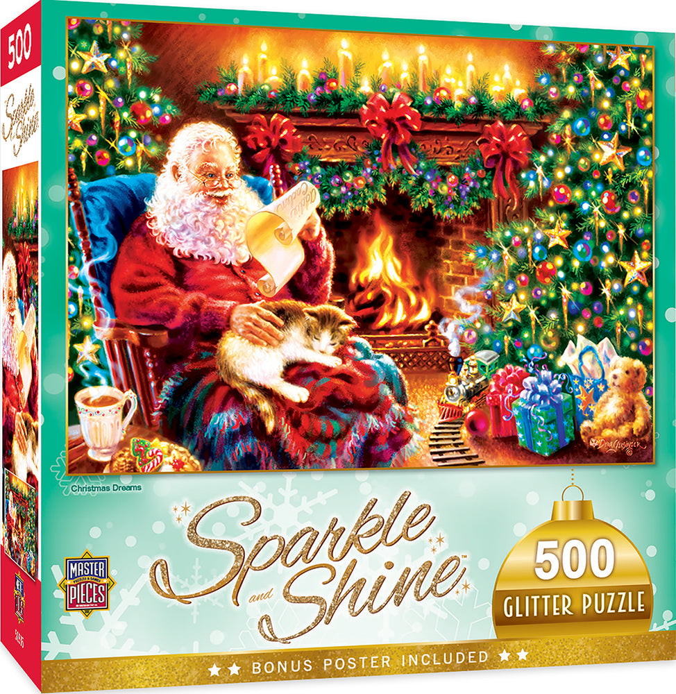 Puzzle Masterpieces:  500 Piece Glitter Holiday - Christmas Dreams