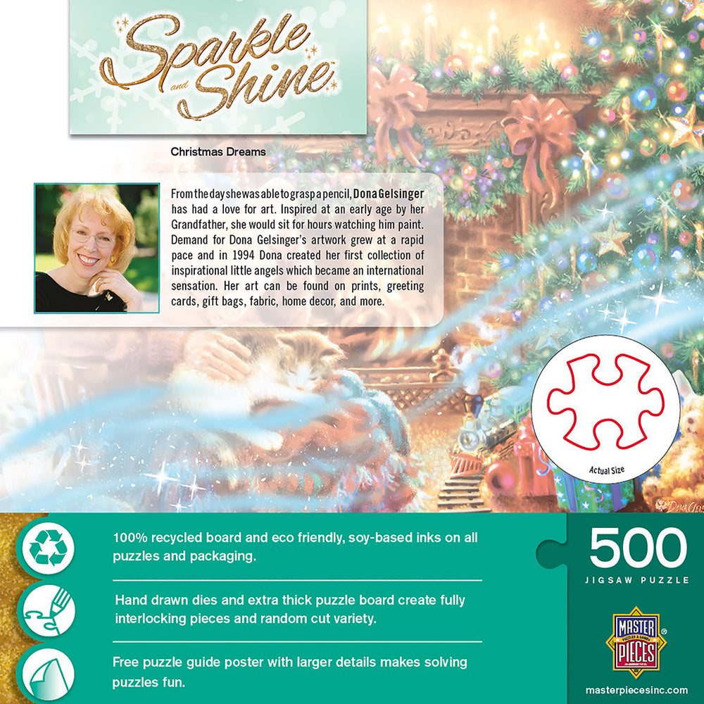 Puzzle Masterpieces:  500 Piece Glitter Holiday - Christmas Dreams