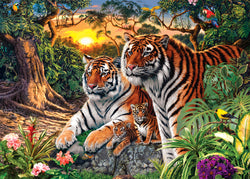 Puzzle Masterpieces:  500 Piece Hidden Images Glow In The Dark - Jungle Pride