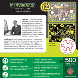 Puzzle Masterpieces:  500 Piece Hidden Images Glow In The Dark - Jungle Pride