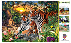 Puzzle Masterpieces:  500 Piece Hidden Images Glow In The Dark - Jungle Pride