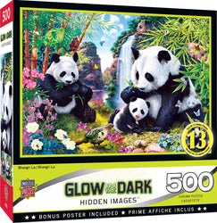 Puzzle Masterpieces:  500 Piece Hidden Images Glow In The Dark - Shangri La