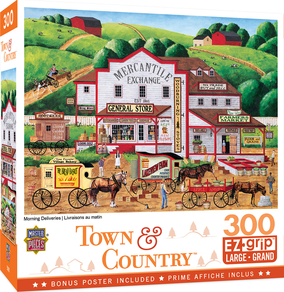 Puzzle Masterpieces:  300 piece EzGrip Town & Country - Morning Deliveries