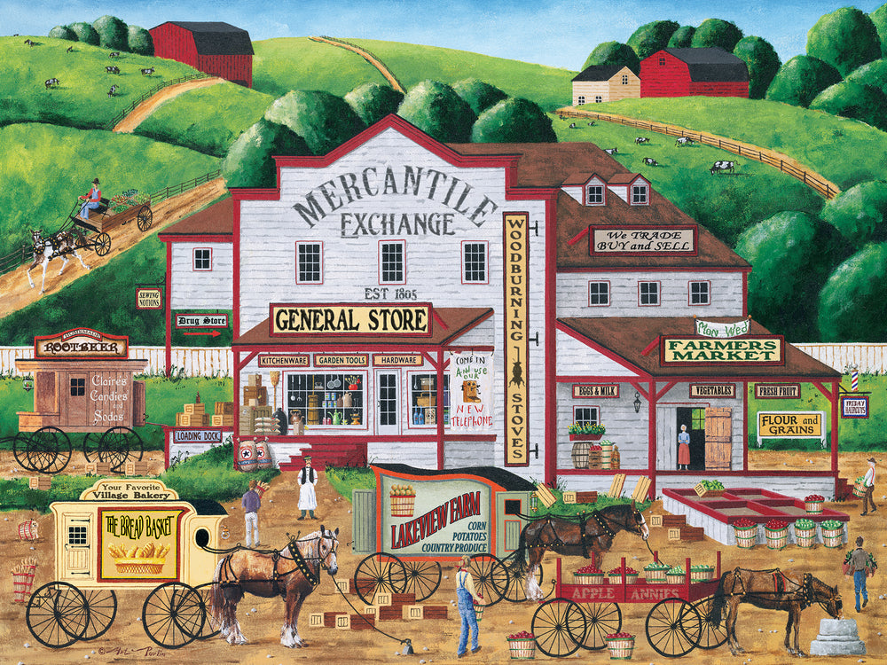 Puzzle Masterpieces:  300 piece EzGrip Town & Country - Morning Deliveries