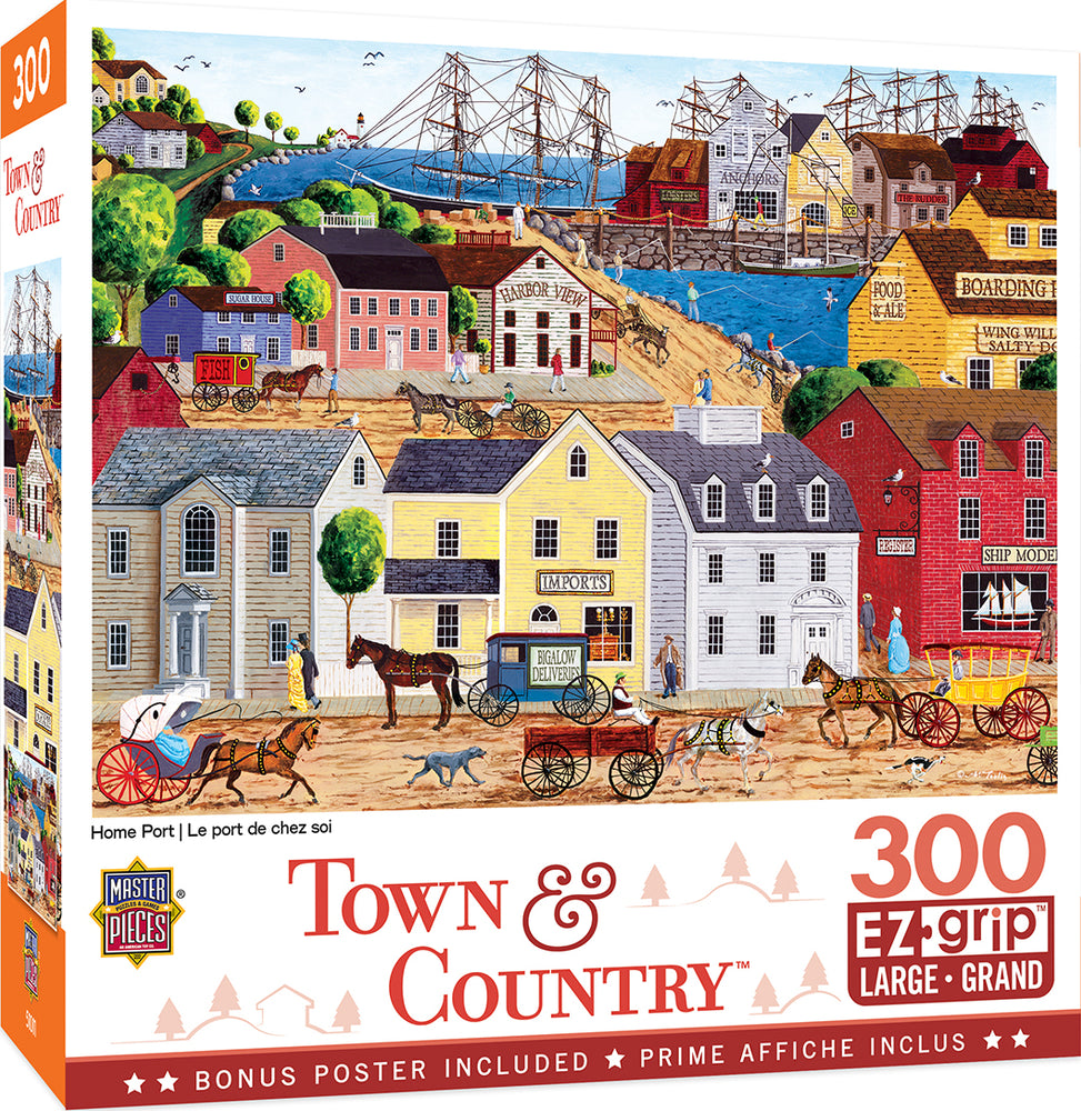 Puzzle Masterpieces:  300 piece EzGrip Town & Country - Home Port