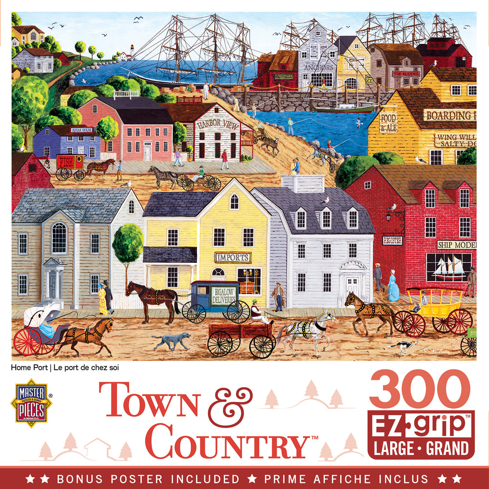 Puzzle Masterpieces:  300 piece EzGrip Town & Country - Home Port