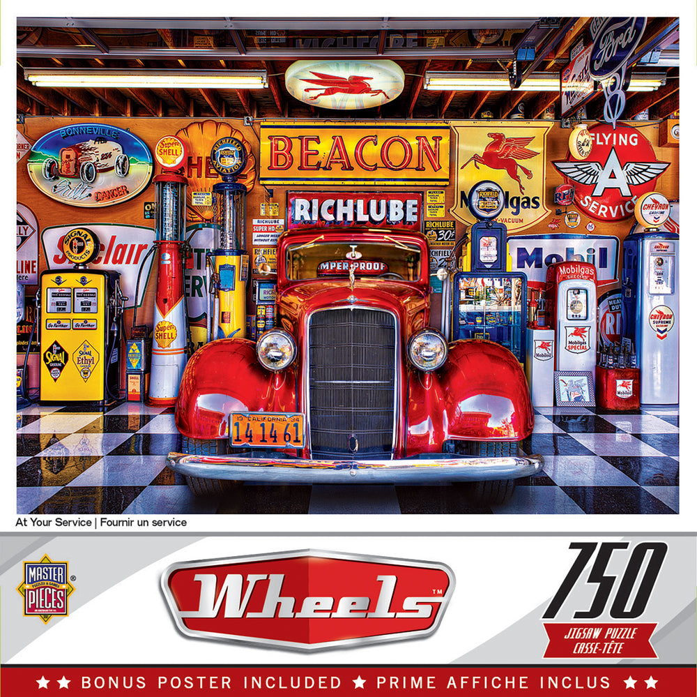 Puzzle Masterpieces:  750 Piece Wheels - At Your Service