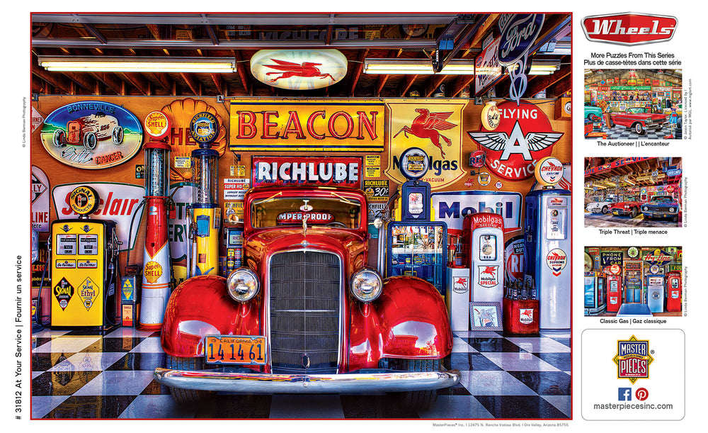 Puzzle Masterpieces:  750 Piece Wheels - At Your Service