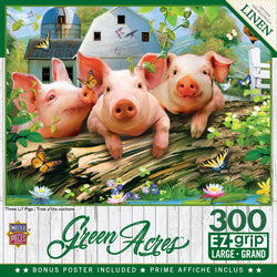 Puzzle Masterpieces:  300 piece EzGrip Green Acres - Three 'Lil Pigs