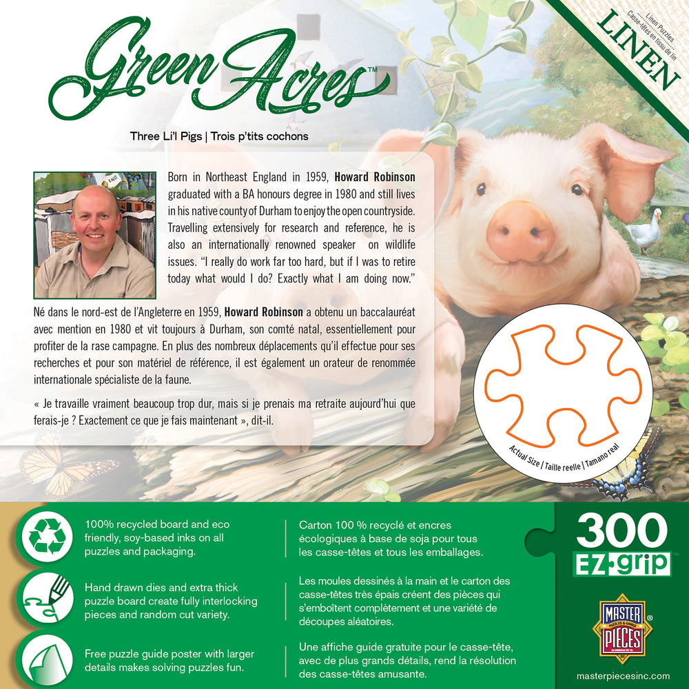 Puzzle Masterpieces:  300 piece EzGrip Green Acres - Three 'Lil Pigs