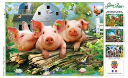 Puzzle Masterpieces:  300 piece EzGrip Green Acres - Three 'Lil Pigs