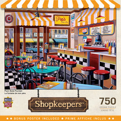 Puzzle Masterpieces:  750 Piece Shopkeepers - Pop's Soda Fountain