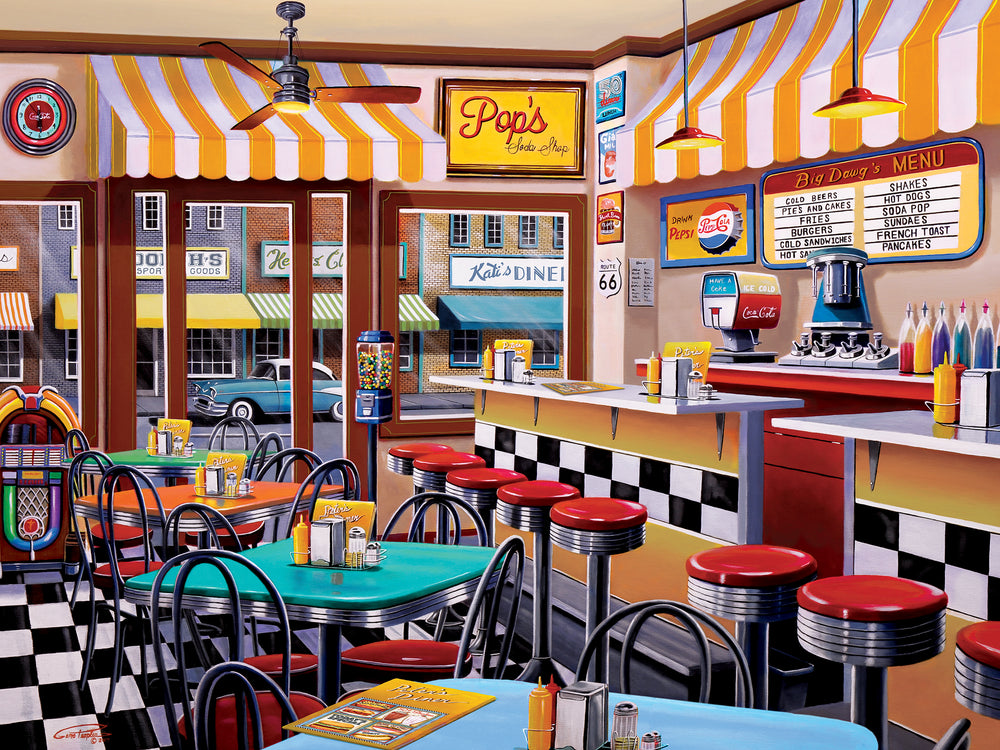 Puzzle Masterpieces:  750 Piece Shopkeepers - Pop's Soda Fountain