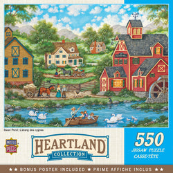 Puzzle Masterpieces:  550 Piece Heartland Collection - Swan Pond