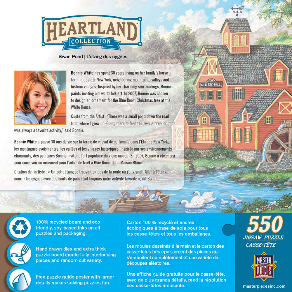Puzzle Masterpieces:  550 Piece Heartland Collection - Swan Pond