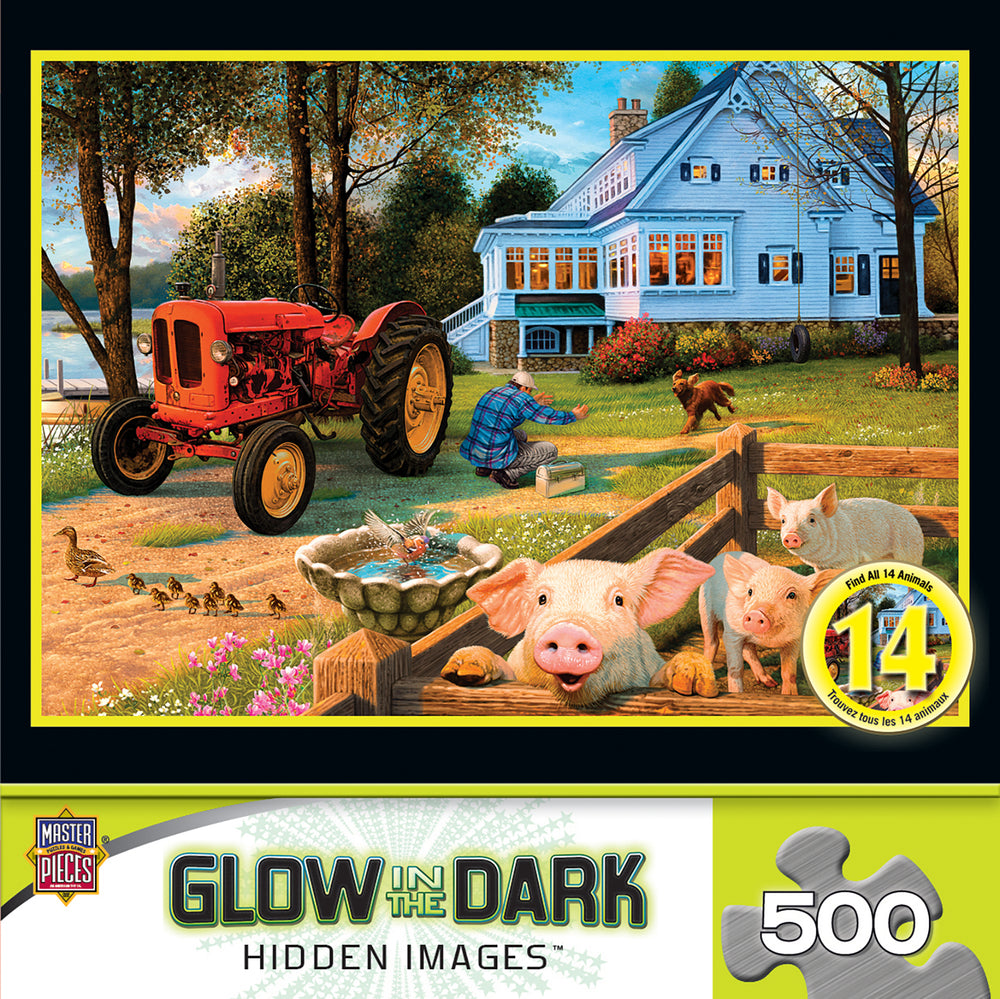 Puzzle Masterpieces:  500 Piece Hidden Images Glow In The Dark - Welcome Home
