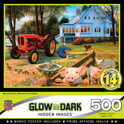 Puzzle Masterpieces:  500 Piece Hidden Images Glow In The Dark - Welcome Home