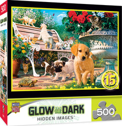 Puzzle Masterpieces:  500 Piece Hidden Images Glow In The Dark - Afternoon at the Park