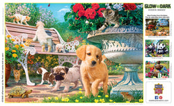 Puzzle Masterpieces:  500 Piece Hidden Images Glow In The Dark - Afternoon at the Park
