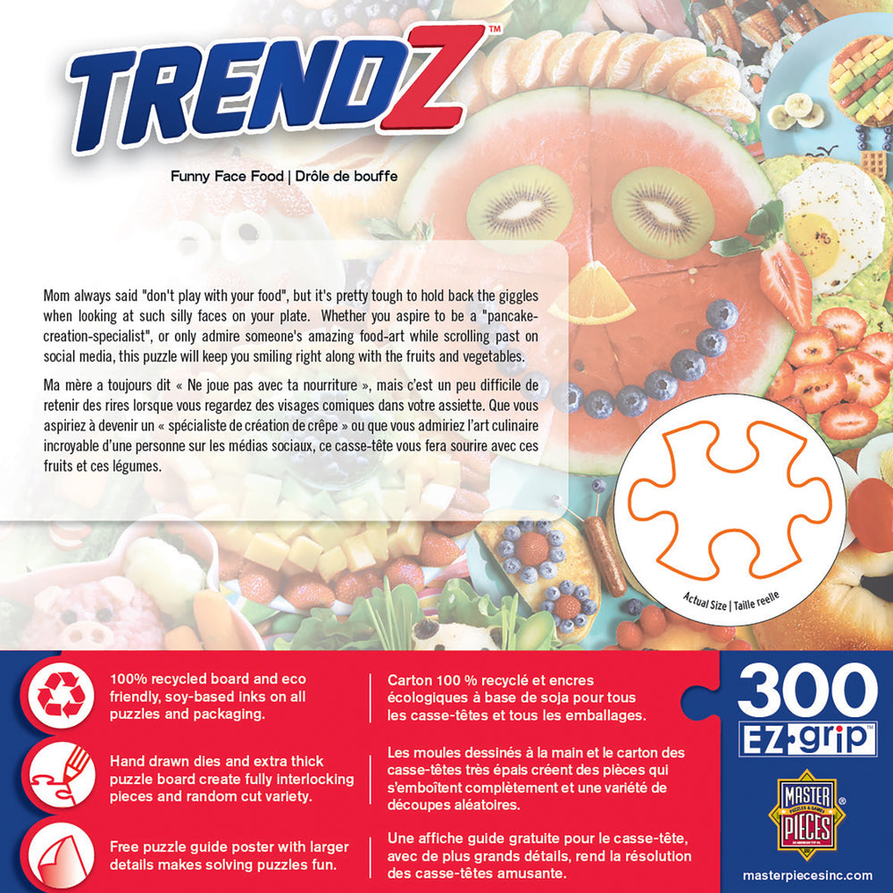 Puzzle Masterpieces:  300 piece EzGrip Trendz - Funny Face Food